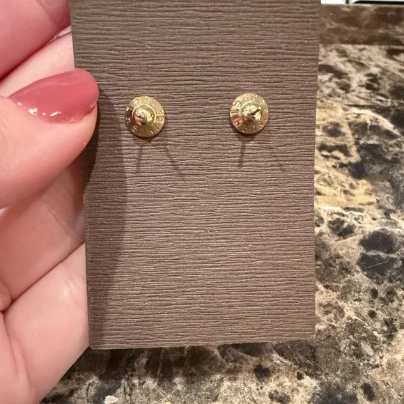 Henri Bendel Gold & Crystal Squiggle Earrings - Picture 6 of 7